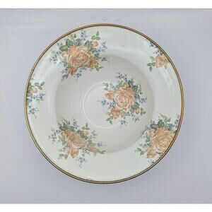 MacKenzie-Childs Yellow Floral Camp 1995 Vintage Salad Soup Bowl EUC Metal